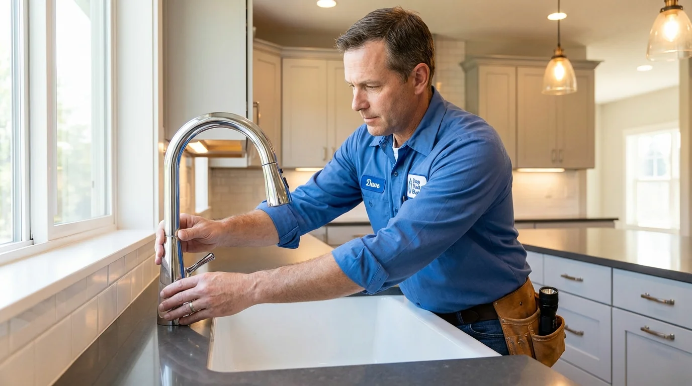 Kitchen faucet installation by Johns Plumbing LLC in Hallsville